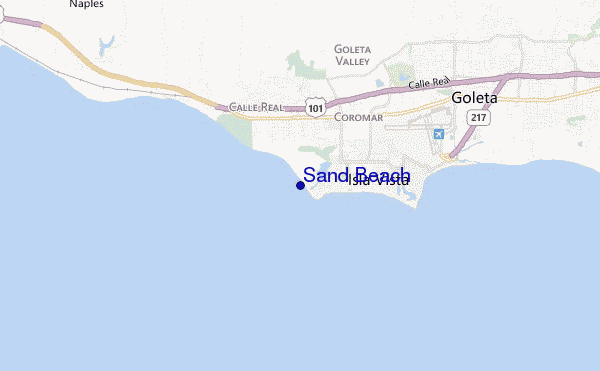 mapa de ubicación de Sand Beach