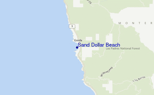 mapa de ubicación de Sand Dollar Beach