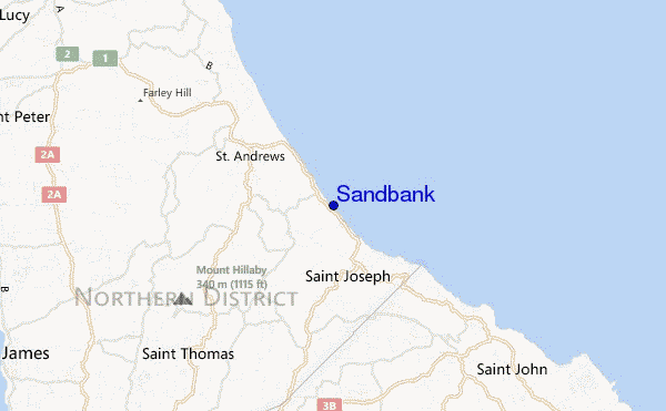 mapa de ubicación de Sandbank