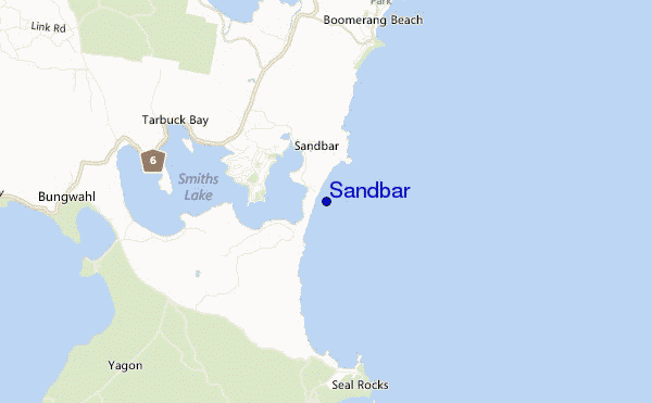 mapa de ubicación de Sandbar