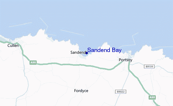 mapa de ubicación de Sandend Bay