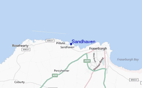 mapa de ubicación de Sandhaven