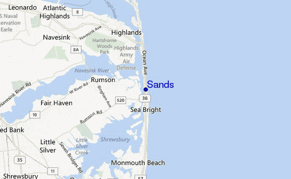 mapa de ubicación de Sands