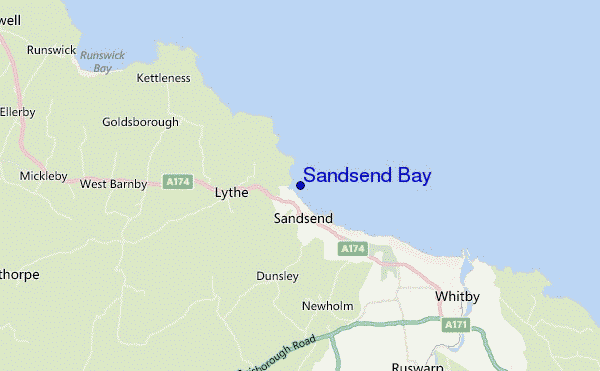 mapa de ubicación de Sandsend Bay