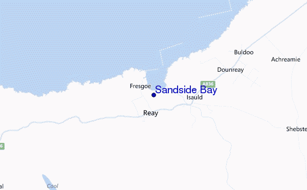 mapa de ubicación de Sandside Bay