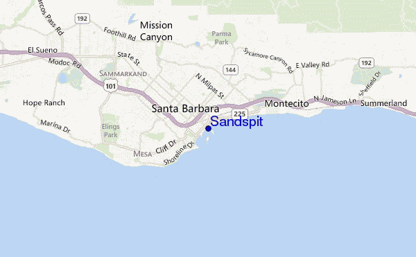 mapa de ubicación de Sandspit