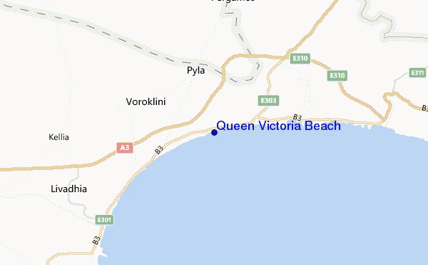 mapa de ubicación de Queen Victoria Beach