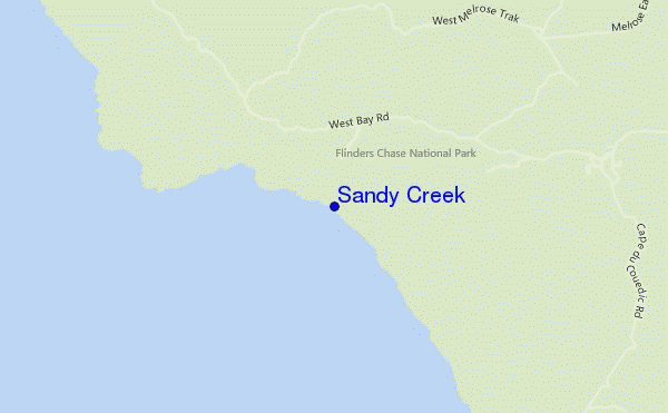 mapa de ubicación de Sandy Creek