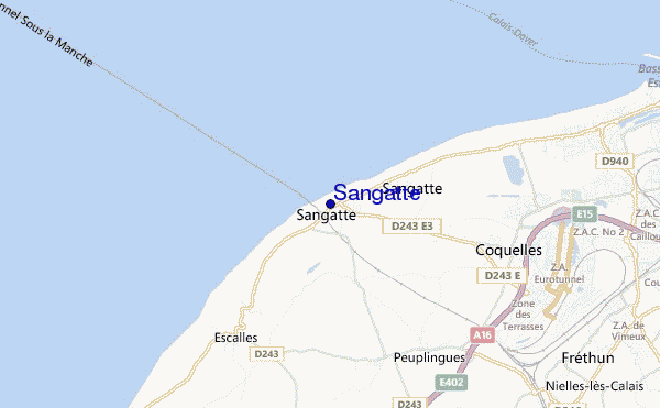 mapa de ubicación de Sangatte