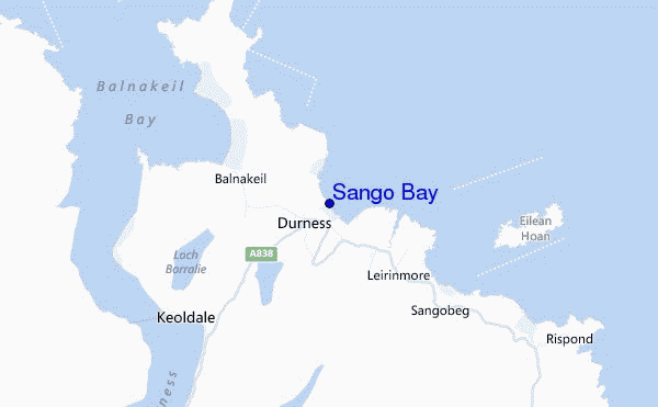 mapa de ubicación de Sango Bay