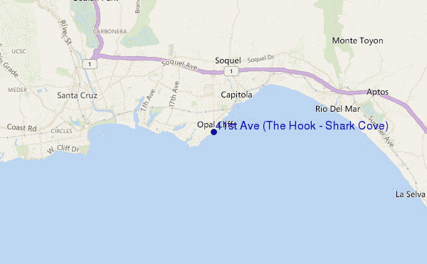 mapa de ubicación de 41st Ave (The Hook - Shark Cove)