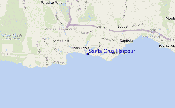 mapa de ubicación de Santa Cruz Harbour