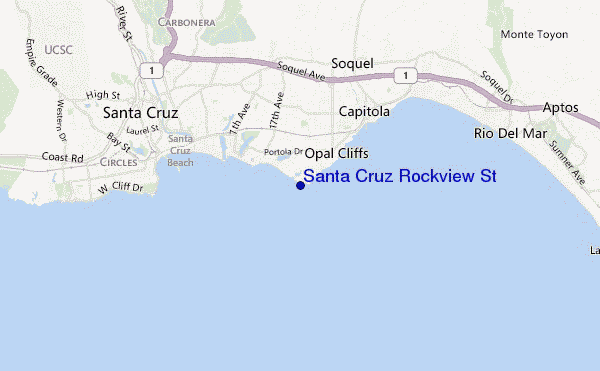 mapa de ubicación de Santa Cruz Rockview Street