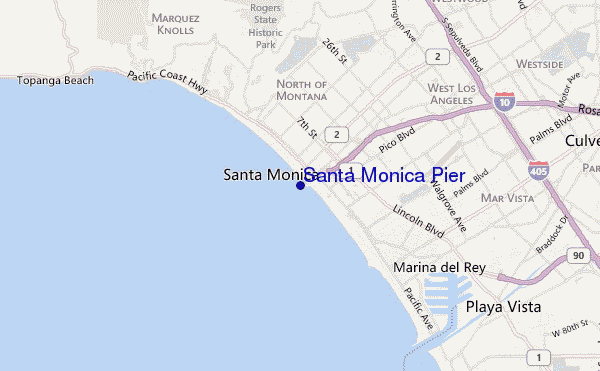 mapa de ubicación de Santa Monica Pier