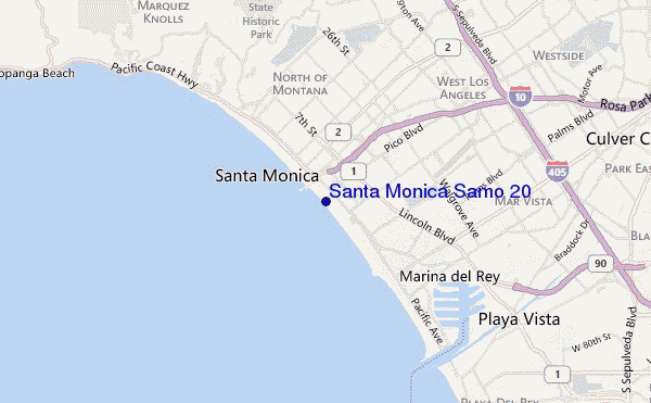 mapa de ubicación de Santa Monica Samo 20