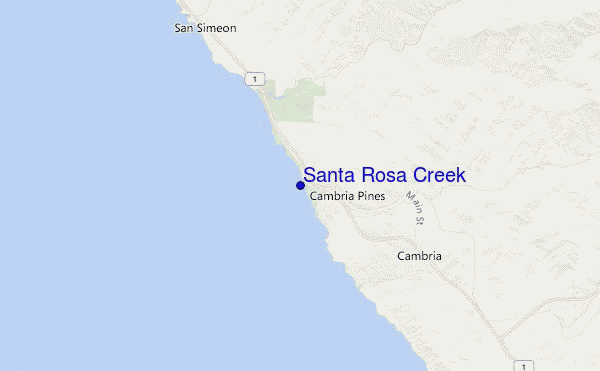 mapa de ubicación de Santa Rosa Creek