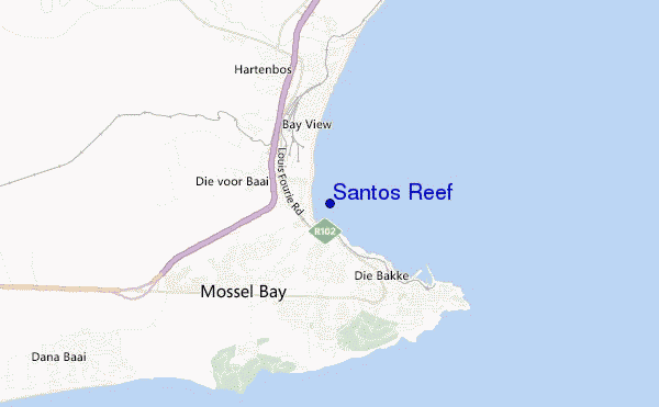 mapa de ubicación de Santos Reef