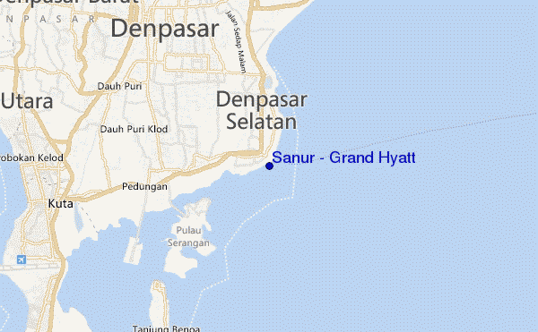 mapa de ubicación de Sanur - Grand Hyatt
