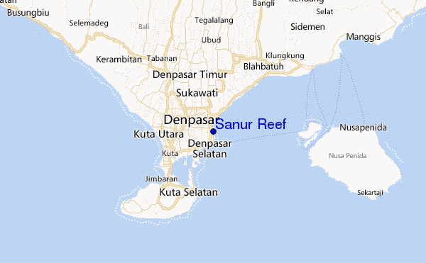 Sanur Reef Location Map