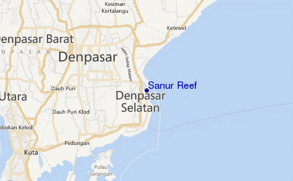 mapa de ubicación de Sanur Reef