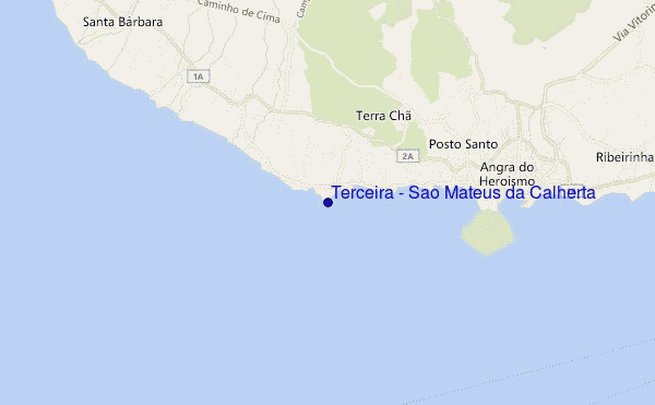 mapa de ubicación de Terceira - Sao Mateus da Calherta