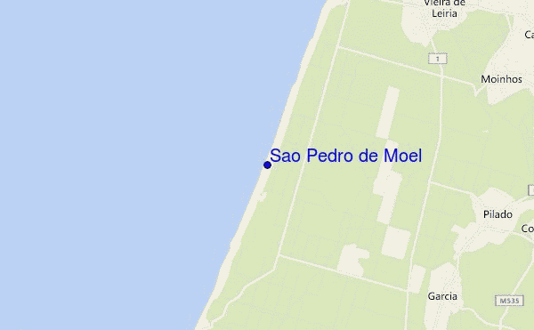mapa de ubicación de Sao Pedro de Moel