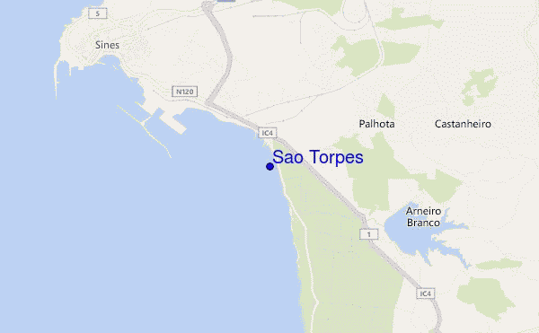 mapa de ubicación de Sao Torpes