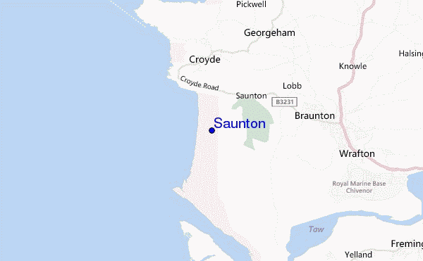mapa de ubicación de Saunton