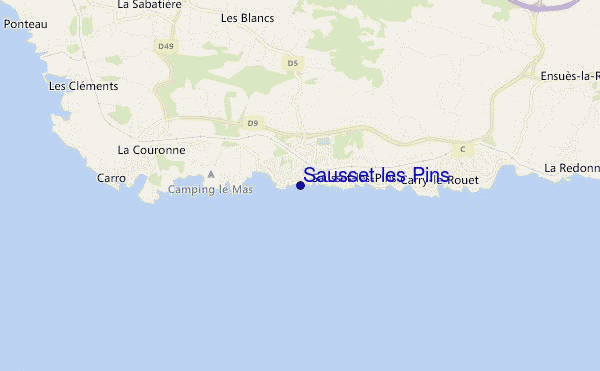 mapa de ubicación de Sausset les Pins