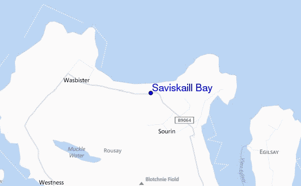 mapa de ubicación de Saviskaill Bay