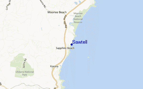 mapa de ubicación de Sawtell