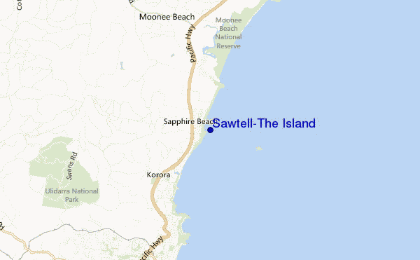 mapa de ubicación de Sawtell-The Island