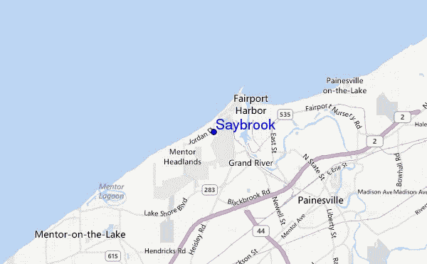 mapa de ubicación de Saybrook