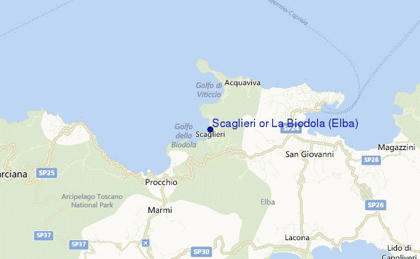 mapa de ubicación de Scaglieri or La Biodola (Elba)