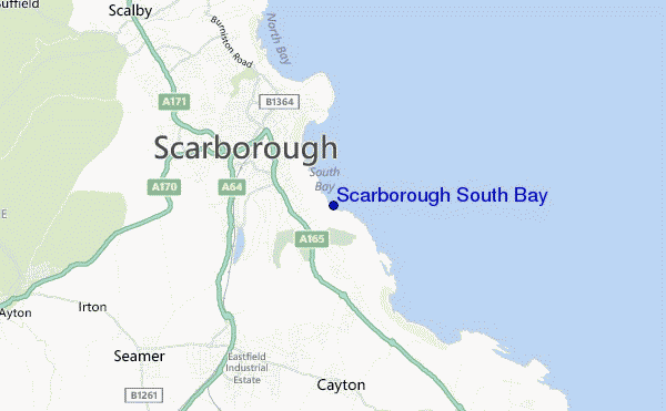 mapa de ubicación de Scarborough South Bay