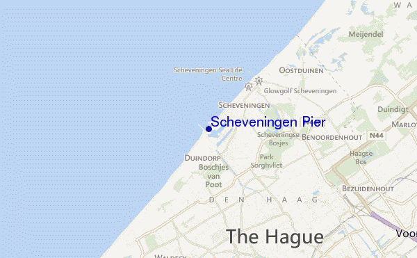 mapa de ubicación de Scheveningen Pier