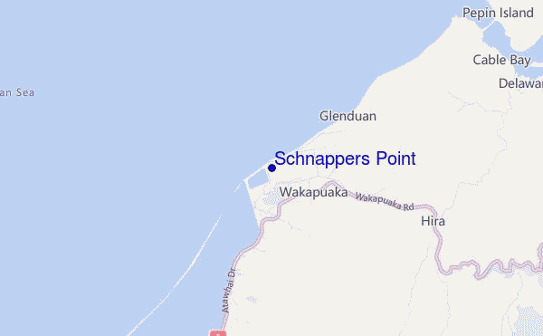mapa de ubicación de Schnappers Point