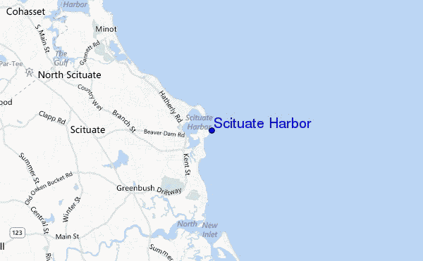 mapa de ubicación de Scituate Harbor