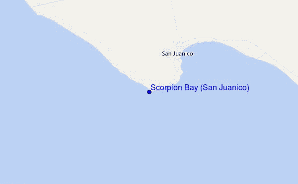 mapa de ubicación de Scorpion Bay (San Juanico)