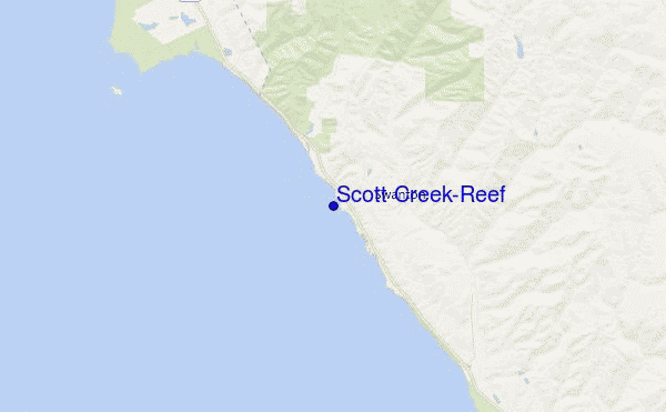 mapa de ubicación de Scott Creek-Reef