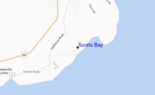 mapa de ubicación de Scotts Bay