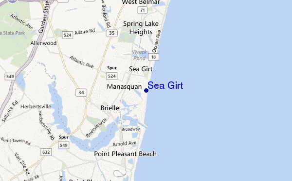 mapa de ubicación de Sea Girt