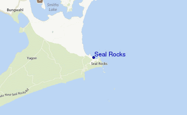 mapa de ubicación de Seal Rocks