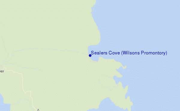 mapa de ubicación de Sealers Cove (Wilsons Promontory)