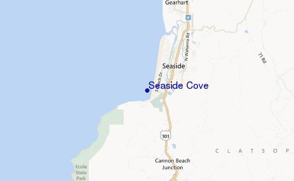 mapa de ubicación de Seaside Cove
