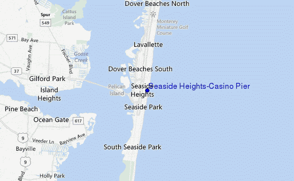 mapa de ubicación de Seaside Heights/Casino Pier