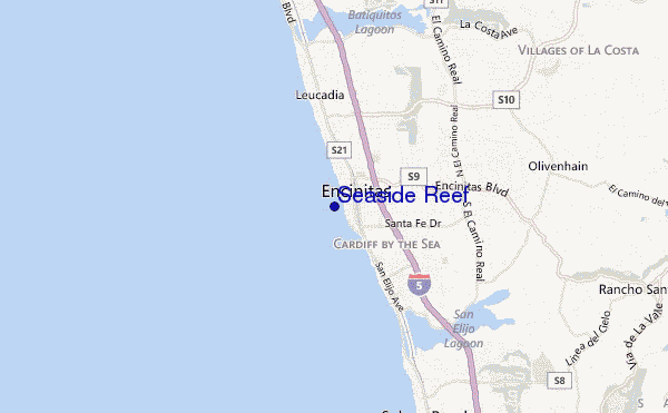 mapa de ubicación de Seaside Reef