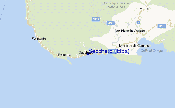 mapa de ubicación de Seccheto (Elba)