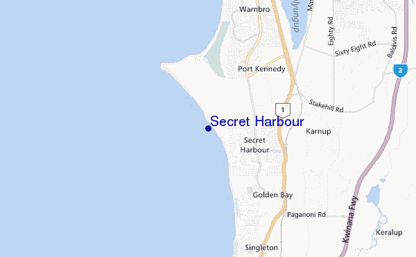 mapa de ubicación de Secret Harbour