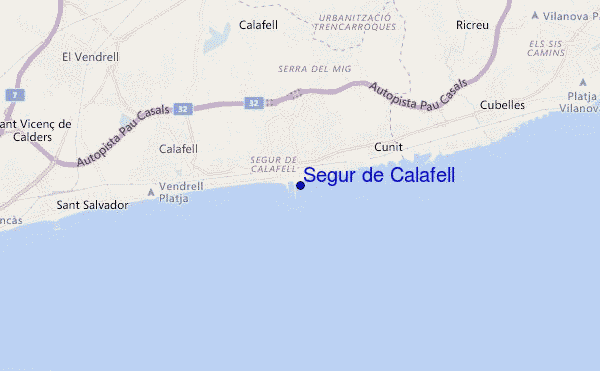 mapa de ubicación de Segur de Calafell